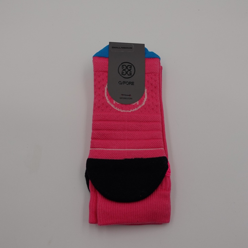 G/FORE Pray For Birdies Crew Sock Mens S/M Pink Brand New Performance Golf Arch